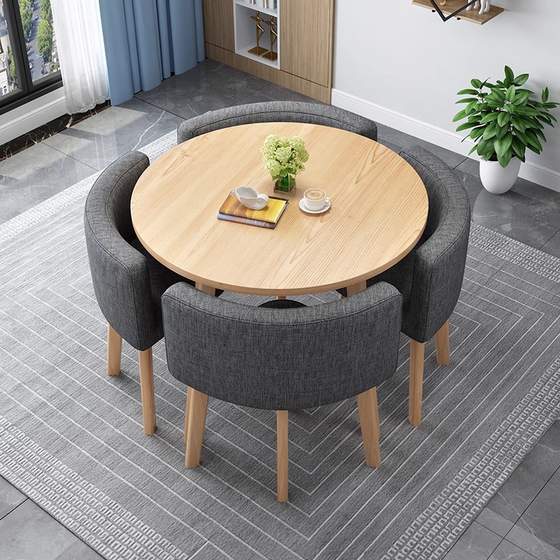 Simple leisure negotiation table and chair combination store rental apartment table home dining table storage small round table