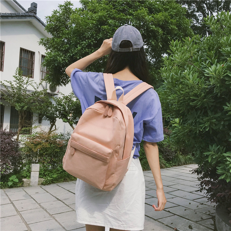 Backpack Women's Japanese-style Simple Fashion Outdoor Backpack Size Girlfriend All-match Junior High School Student Schoolbag Cross-Border