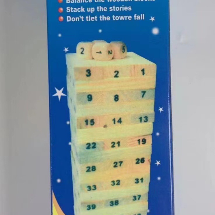 Factory wholesale raw wood color stacked high jengle wooden wooden toys small size early education educational intelligence development