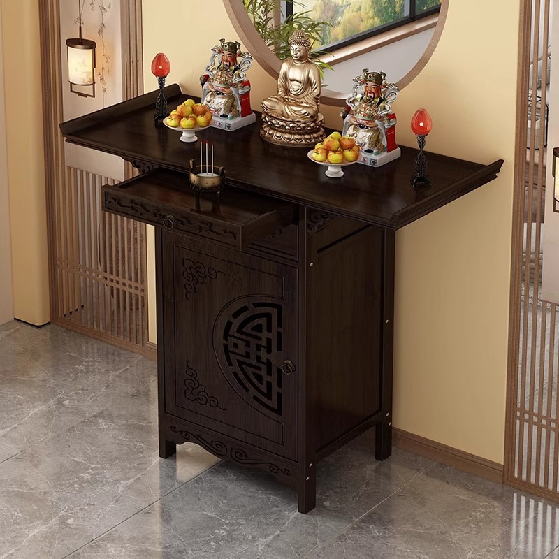New Chinese-Style Altar Table with Doors and Drawers for Home Use, Buddhist Altar, Shrine, Rural Main Hall Incense Table