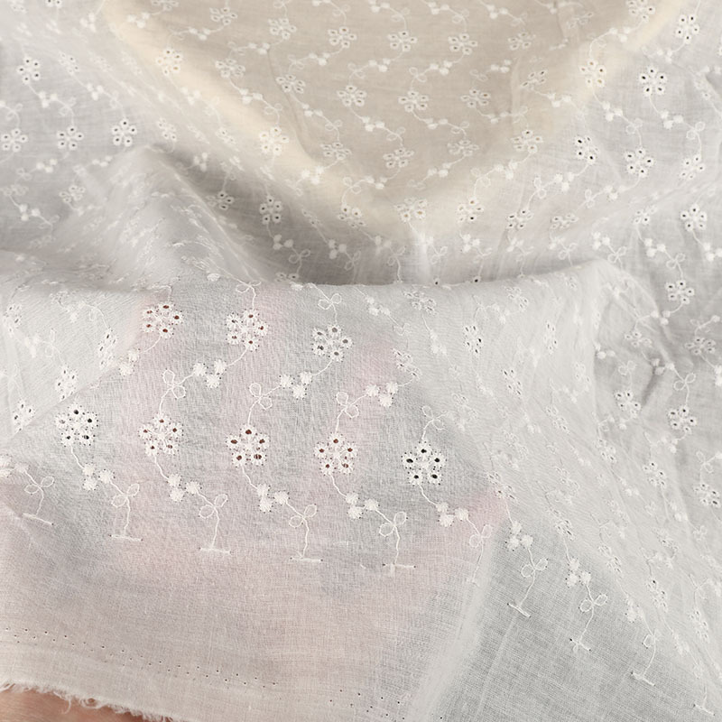 Five-hole Cotton Lace Embroidered Fabric Spring and Summer dress Fabric Tablecloth Curtain Hanfu Skirt Clothing Fabric Cotton