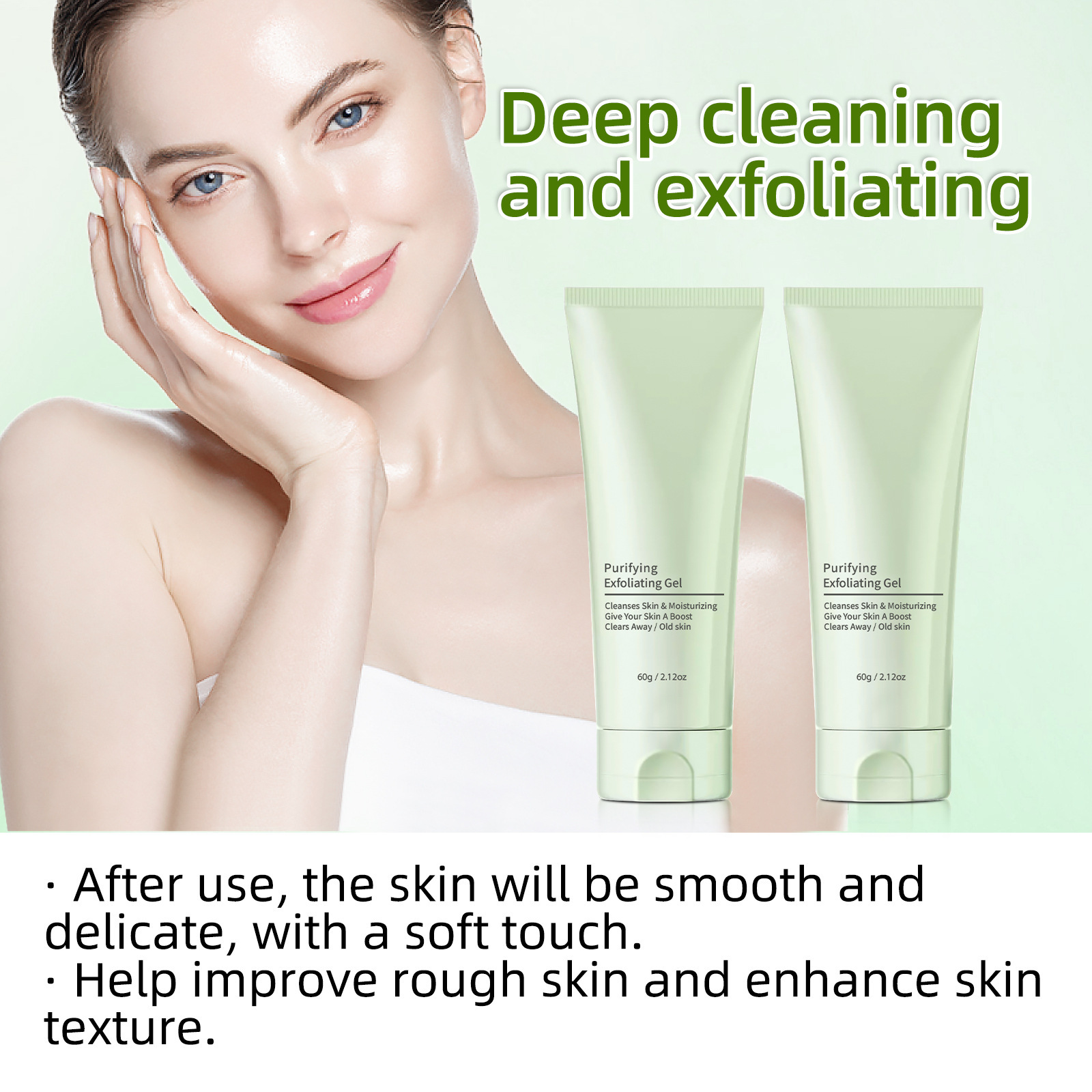 Cross-Border Customized Exfoliating Gel to Remove Dead Skin, Deep Clean Pores, Rub Mud on Facial Skin, Refresh and Moisturize