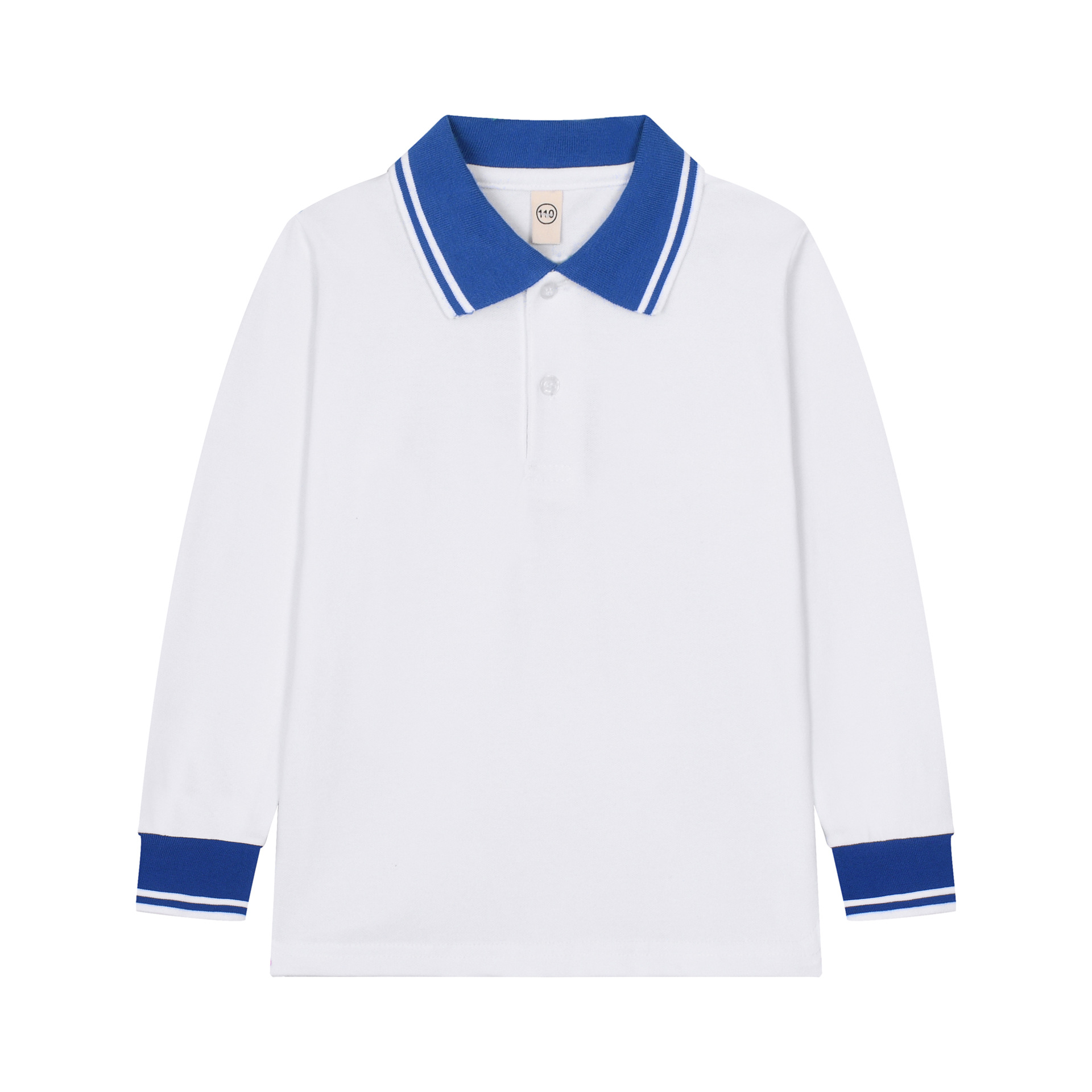 Boys' polo shirt long-sleeved T-shirt children's cotton school uniform girls' lapel garden clothes White bottoming shirt one-piece delivery