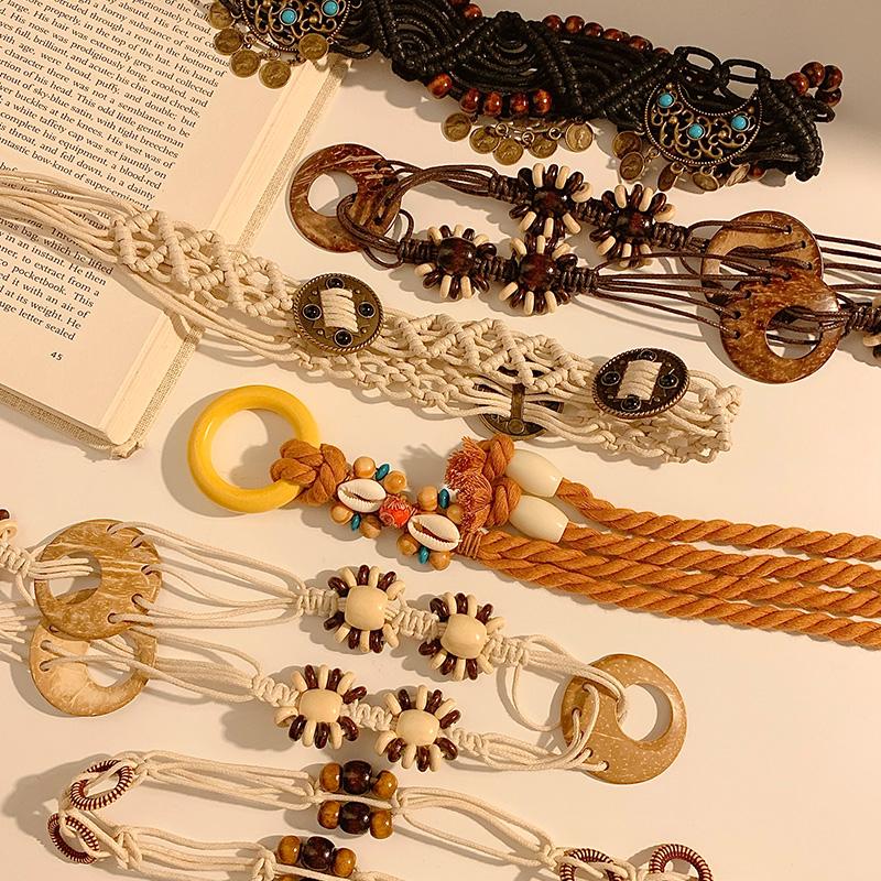 Bohemian retro waist chain women's exquisite hand-woven spring and summer new belt fashion trend waist accessories