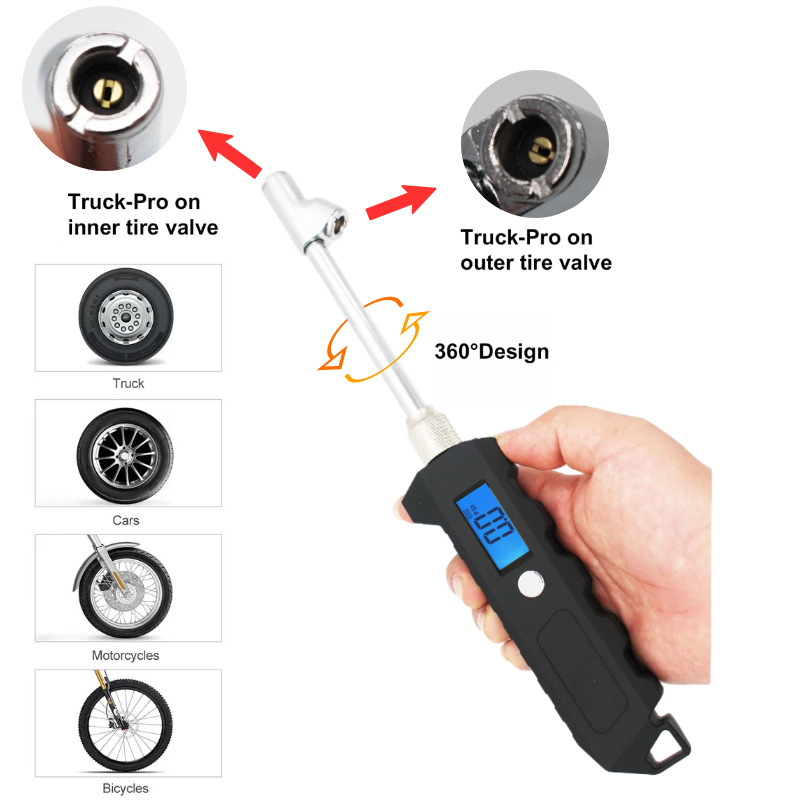 Truck tire pressure gauge digital tire pressure gauge high quality tire pressure gauge 0-250psi measurable