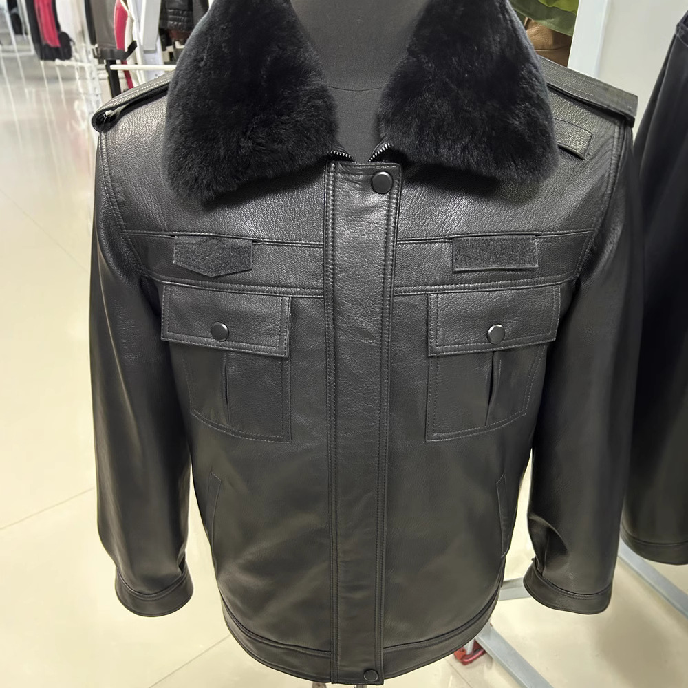 Кожаная одежда для охранников зимний патрульный костюм из кожи для мужчин и женщин