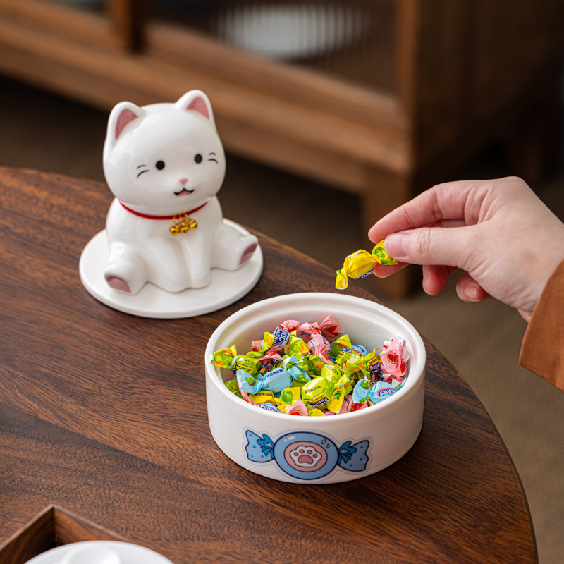Милые кошачьи фигурки, креативные банки для конфет, для дома, столик в гостиной, настольная коробка для хранения закусок
