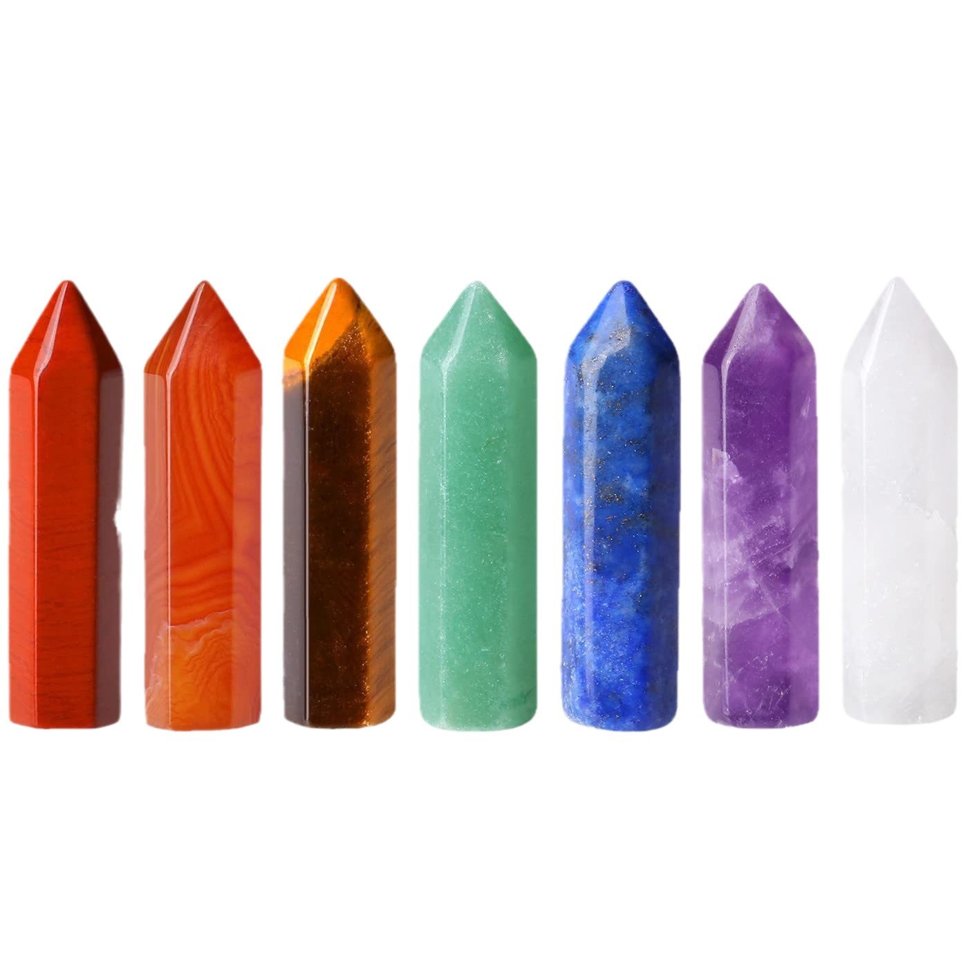 Natural Stone Single-Point Hexagonal Column Raw Ore Ornaments Gemstone Crafts Crystal Jewelry Hexagonal Prism Supply Cross-Border 33mm