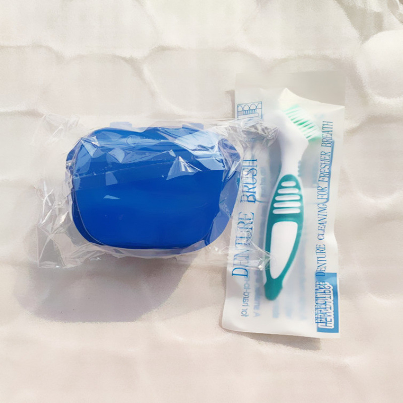 in stock Denture Box Denture Box Soft Hair Fake Toothbrush suit Denture Storage Box Denture Brush