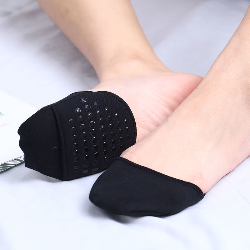 Носки для туфель на высоком каблуке, поглощающие пот, с половинной подошвой, невидимые, силиконовые, нескользящие, тонкие летние лодочные носки