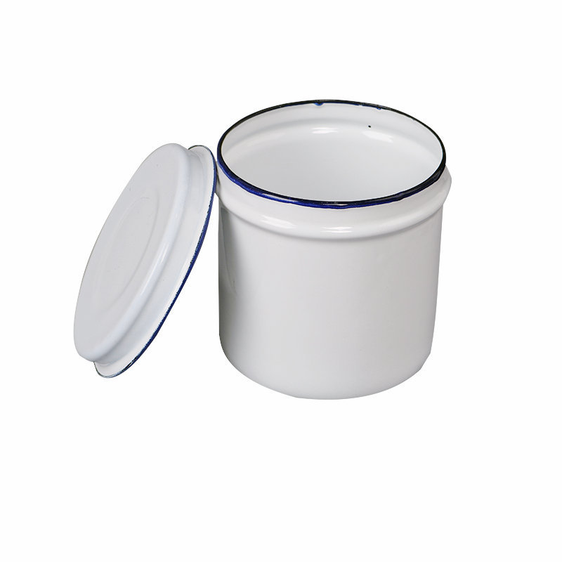 Enamel Ointment Tank, Medical Anti-Iodophor Disinfection Cotton Tank, Alcohol Tank with Lid, Storage Tank, Enamel Tank, Enamel Ointment Tank