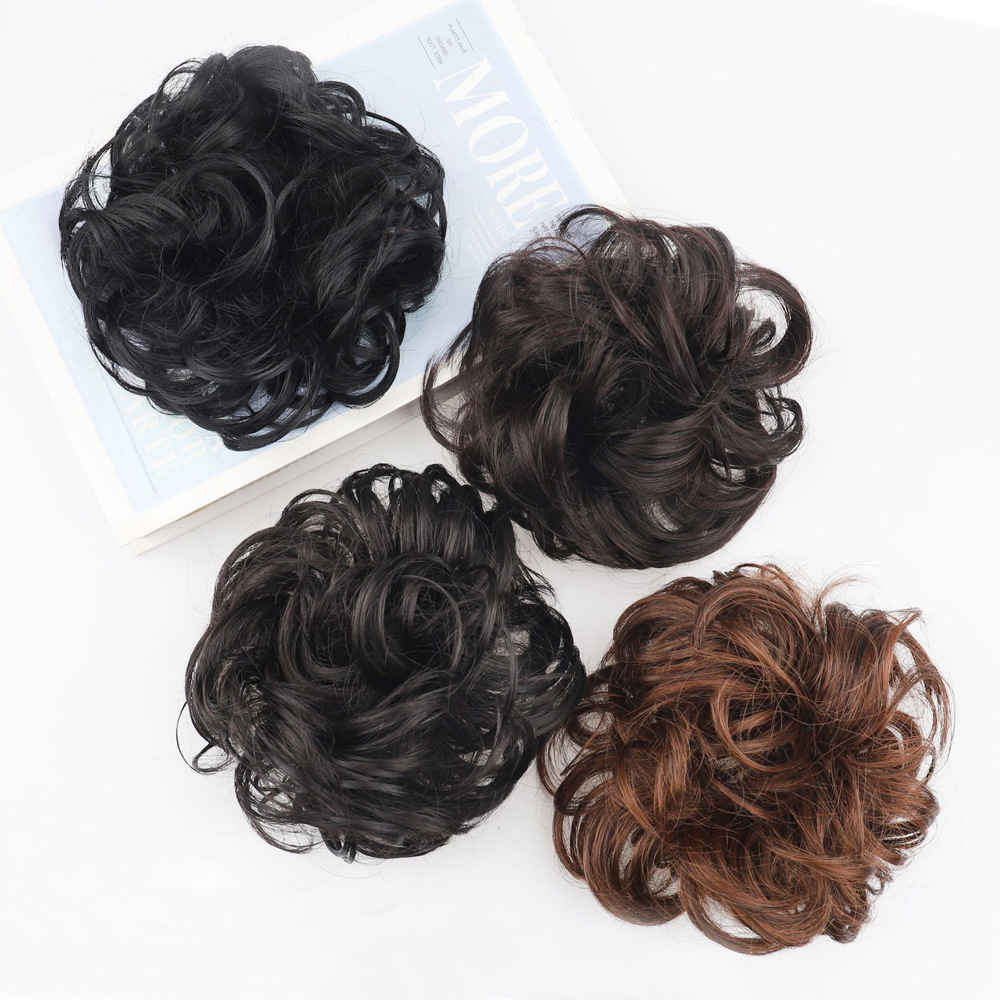 Factory Direct Sales Messy Grabber Hair Tie Bun Hair Bag Fluffy Ball Hair Ring Hair Extension Grabber Style Hair Bun