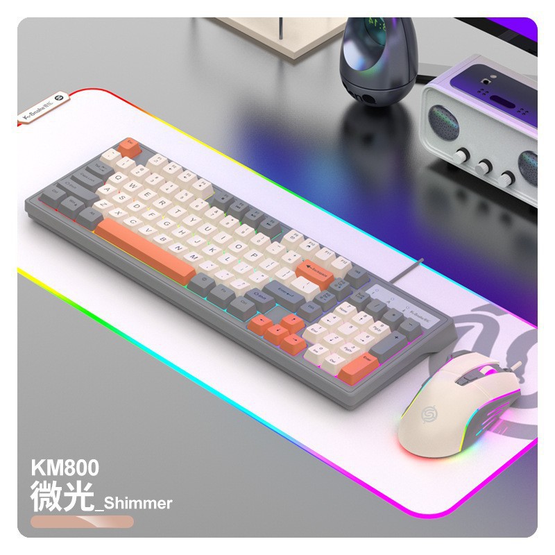 Viper Km800 Wired E-Sports Gaming Keyboard and Mouse Set Mechanical Feel 98-Key Desktop Computer Notebook
