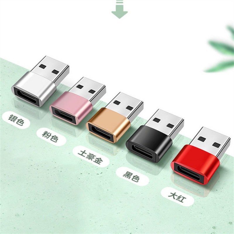 Aluminum alloy Type-C female to USB male OTG adapter PD fast charging data line to USB support super fast charging