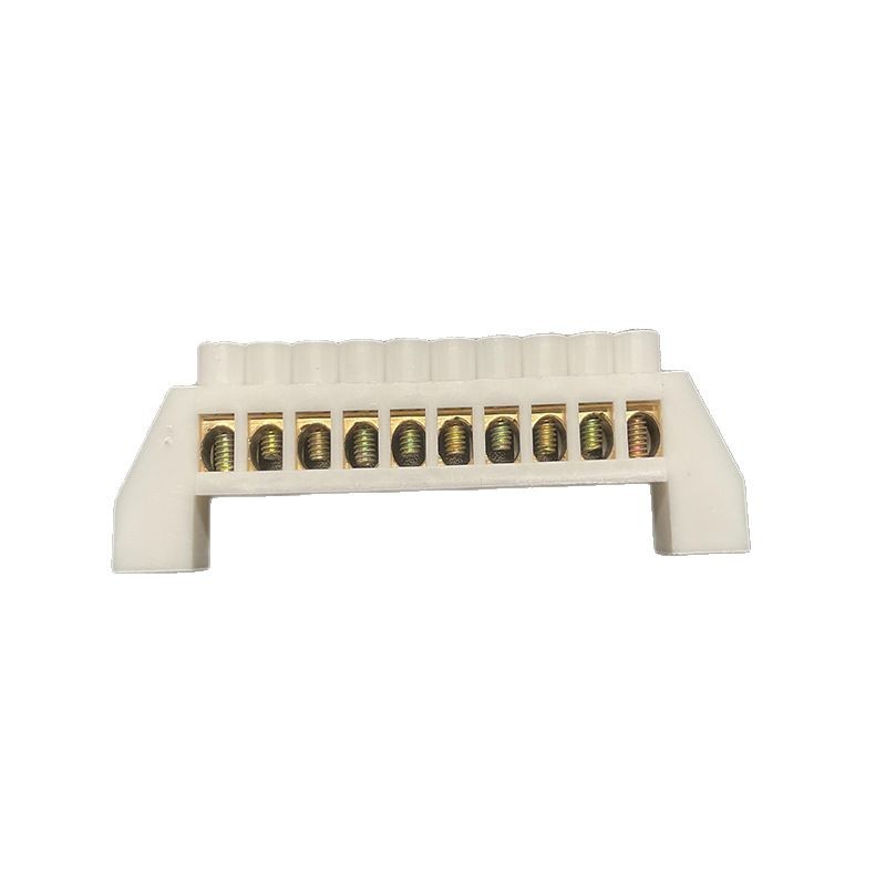 Bridge-Type Neutral Busbar with 7 Holes, Neutral Grounding Busbar with 10 Holes, Distribution Box Terminal Block, Brass Cable Wire
