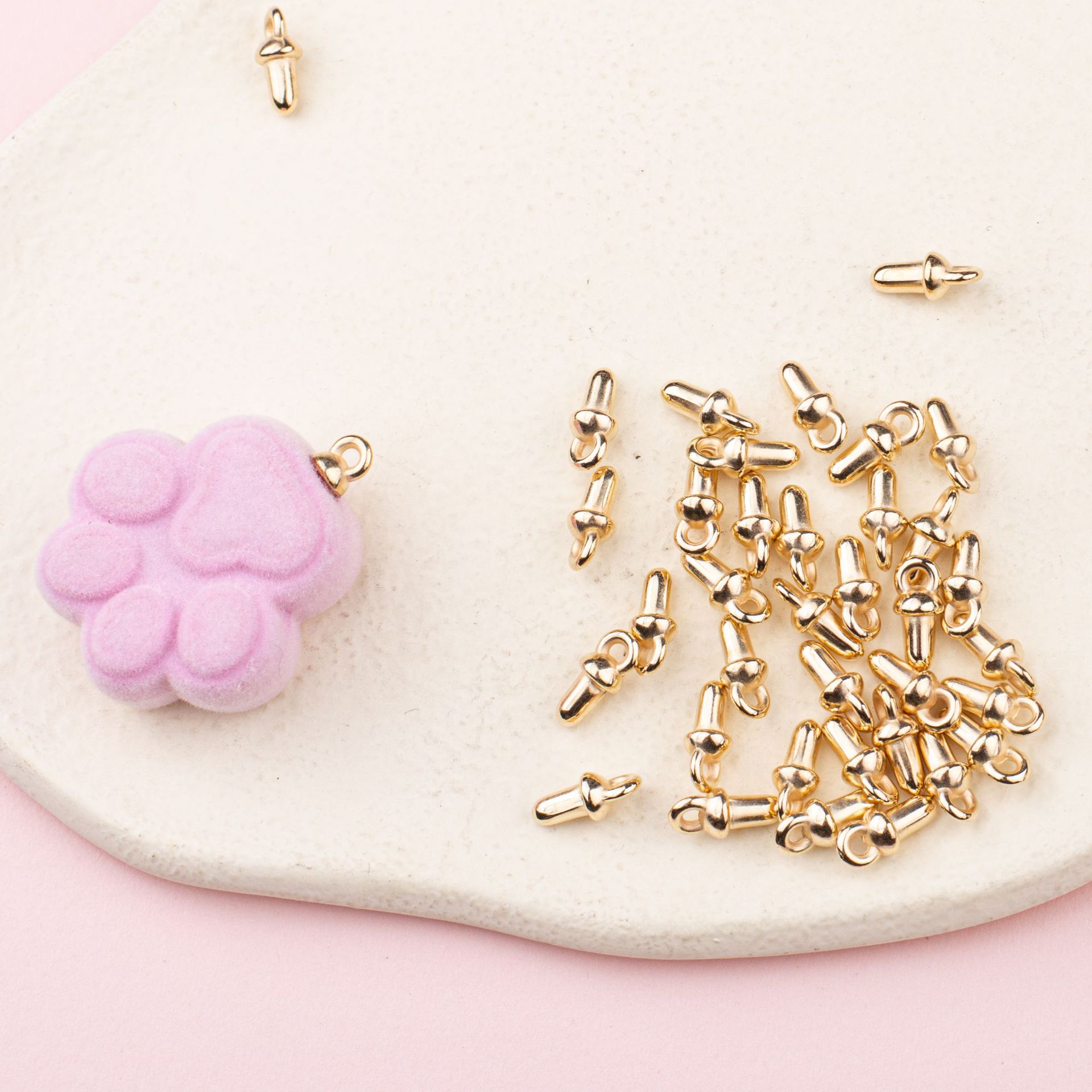 DIY Half-Hole Beads Handmade Jewelry Accessories Connector Horn Nail Fat Head Nail Ccb Plastic Fat Hat Nail Sheep Eye Nail