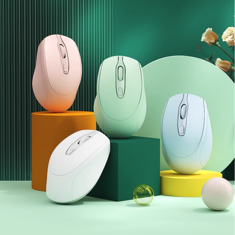 in stock mute wireless mouse rechargeable dual-mode bluetooth mouse gift computer office macron multicolor optional