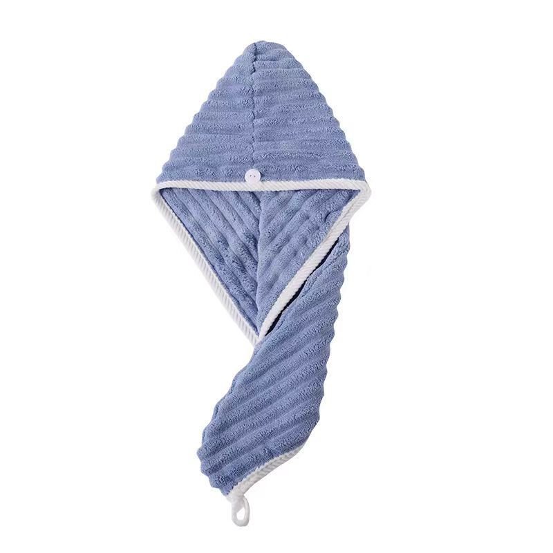 Candy corduroy hair cap absorbent quick-drying coral fleece thickened shower cap hair wrapping female hair towel wholesale