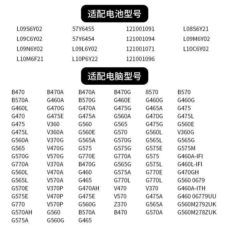 Factory direct wholesale for Lenovo L09S6Y02 G460 G470 Z460 Z470 notebook battery