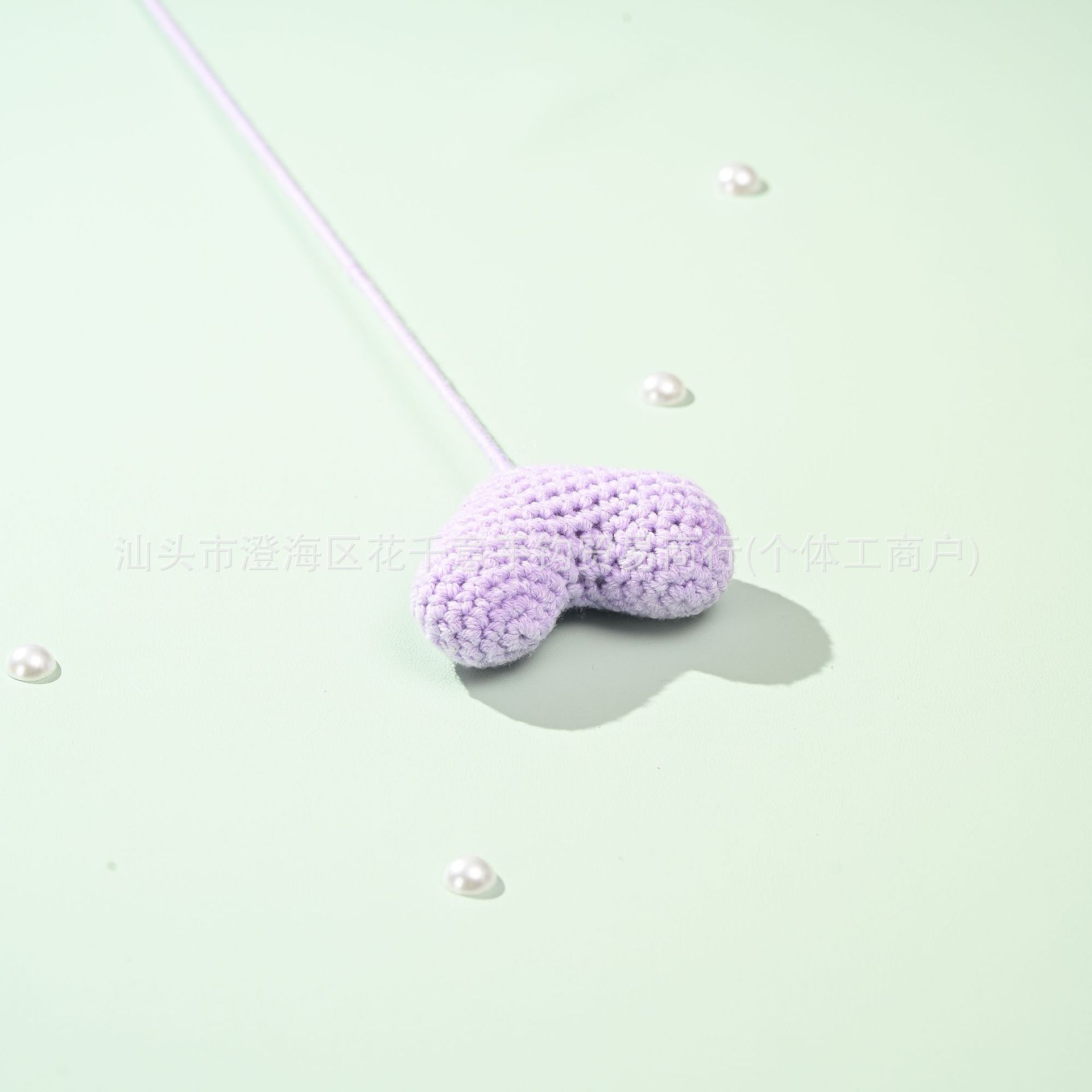 Finished Woven Heart-Shaped Flower Branch Single Flower with Bouquet Solid Color Heart-Shaped Flower Creative Design