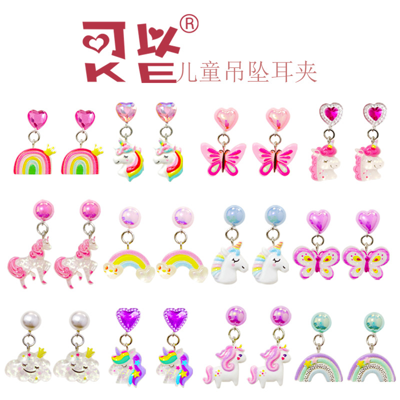 Новые милые мультяшные серьги для девочек без проколов