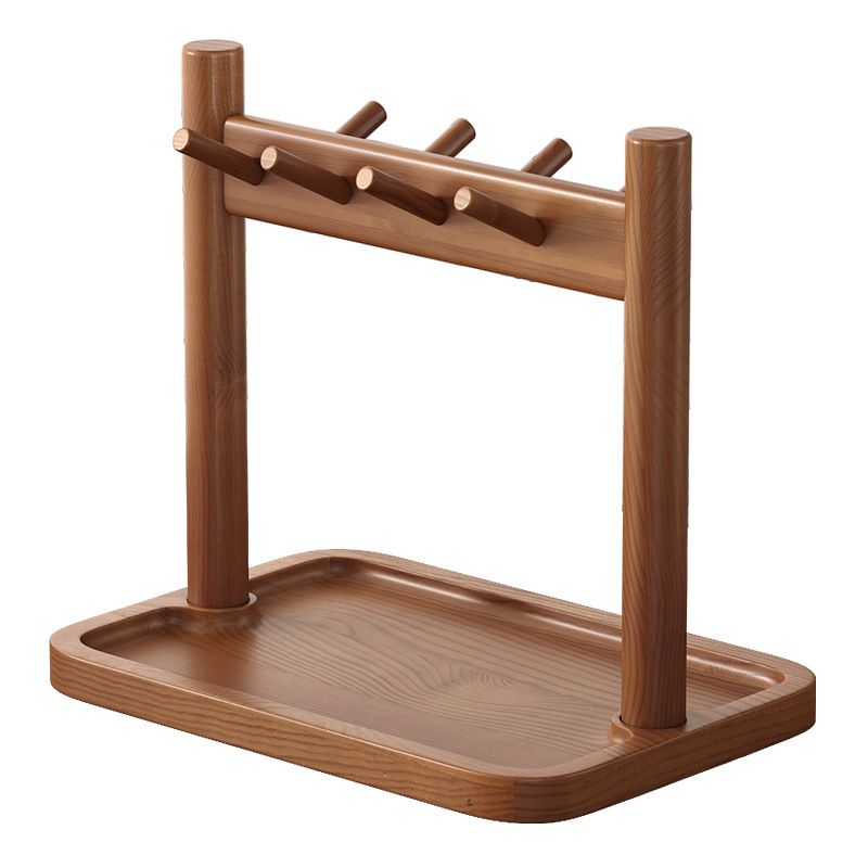 Multi-Layer Desktop Cup Holder, Chinese Retro Style Tea Room Tea Set, Purple Sand Pot Display Shelf, Ornaments Display Stand