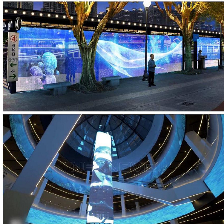 Led Flexible Crystal Film Screen Led Film Screen Led Holographic Invisible Screen Led Transparent Display Full Color Flexible Transparent