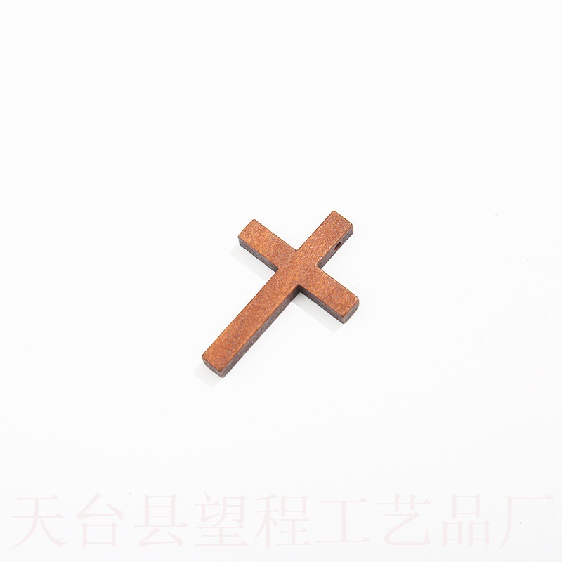 Factory direct 4*3cm wood cross solid wood pendant crafts wooden cross DIY jewelry project