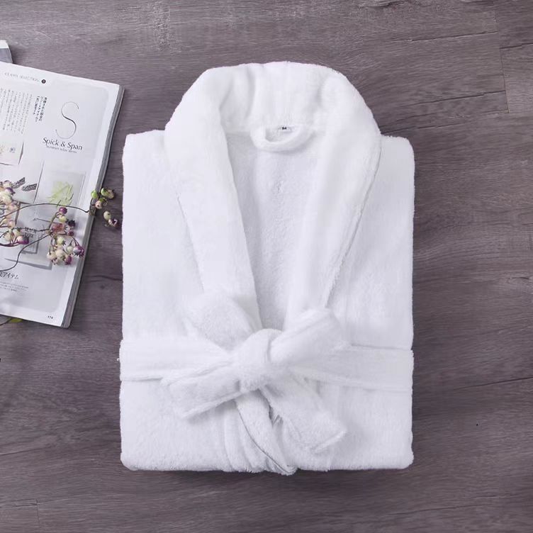 Hotel Cotton Cut Velvet Towel Bathrobe for Men and Women Thickeneded Pure Cotton Soft Absorbent Mid-Length Nightgown