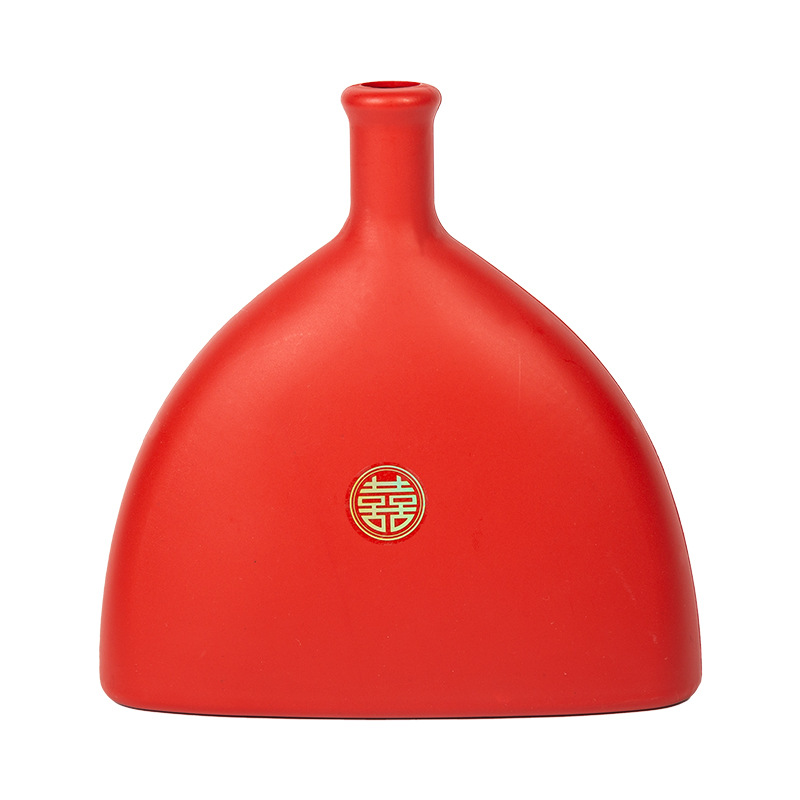 Source manufacturers flat plastic bucket red ornaments lucky bag red fruit rich fruit decorative festive stitching vase