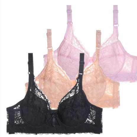 European and American underwear full lace sexy thin cotton chubby girl large Cup plus size adjustable bra