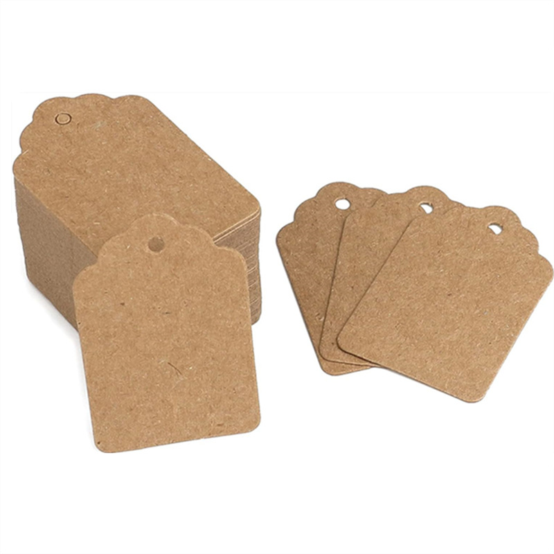 350g Blank Kraft Paper Tag Hanging Card Hemp Rope 10,000 White Card Black Card Bookmark Handmade Snack Label Sticker