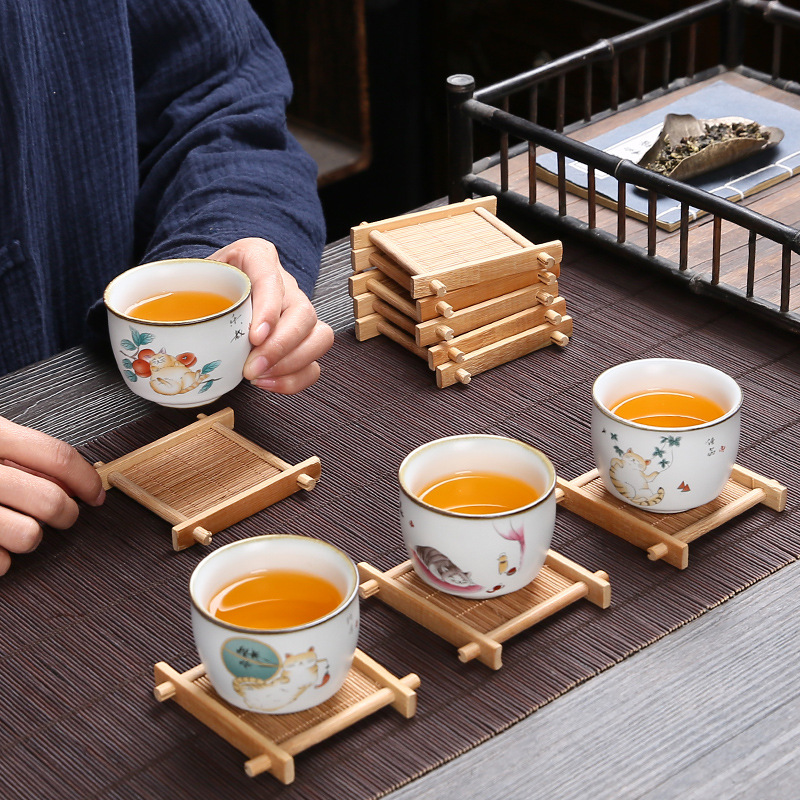 Bamboo Coasters, Tea Cup Holders, Tea Ceremony Accessories, Tic-Tac-Toe Mats, Heat Insulation Mats, Small Ornaments, Wedding Decorations, Pastry Mats
