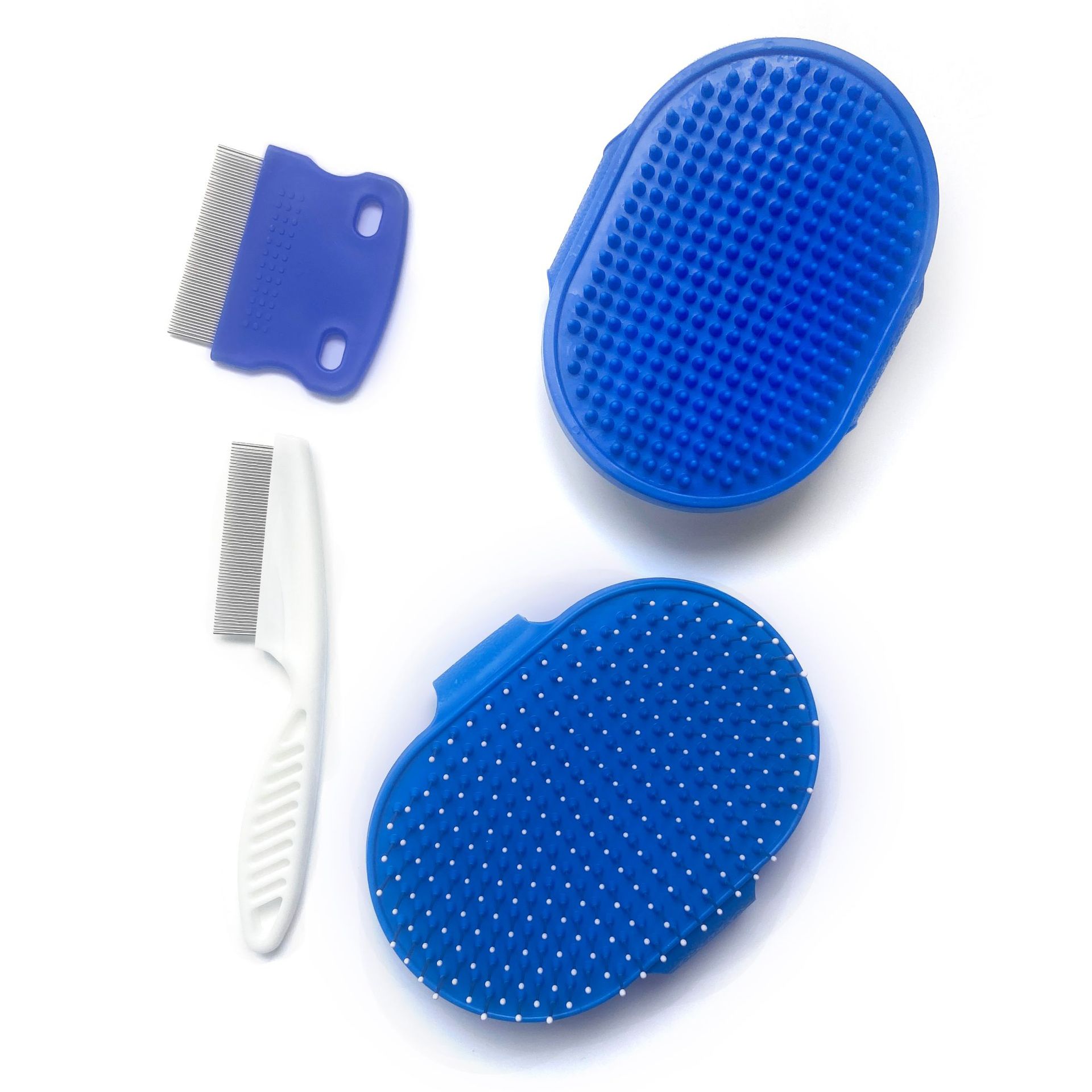 Cross-border foreign trade pet beauty cleaning suit pet embroidery steel flea comb bath supplies factory direct supply