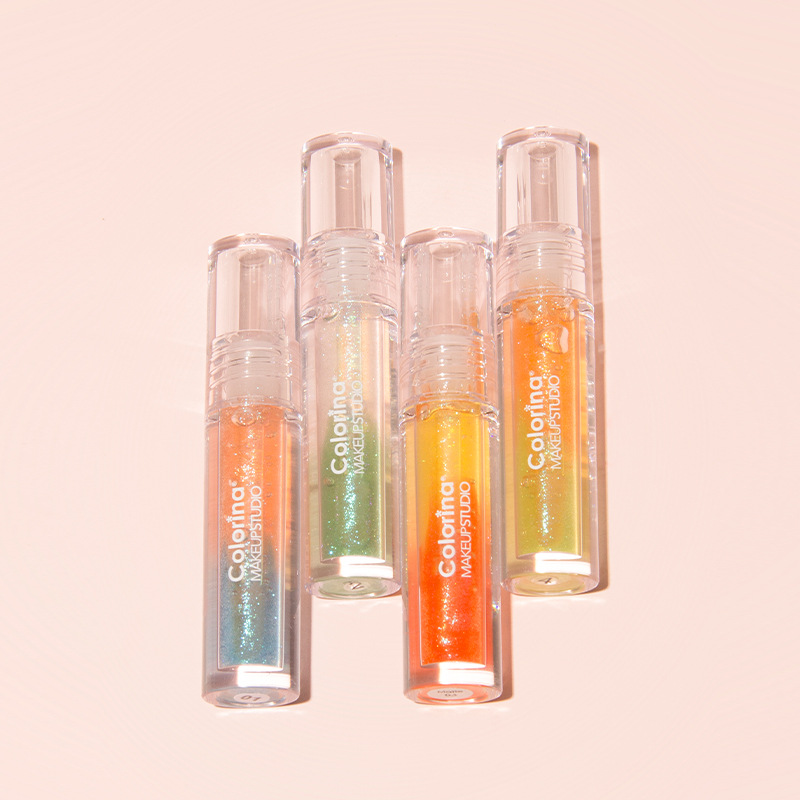 Customized Two-Color Lip Gloss Mirror Light Lip Gloss Mirror Water Gloss Glass Lip Glaze Moisturizing Transparent Jelly Lip Wholesale