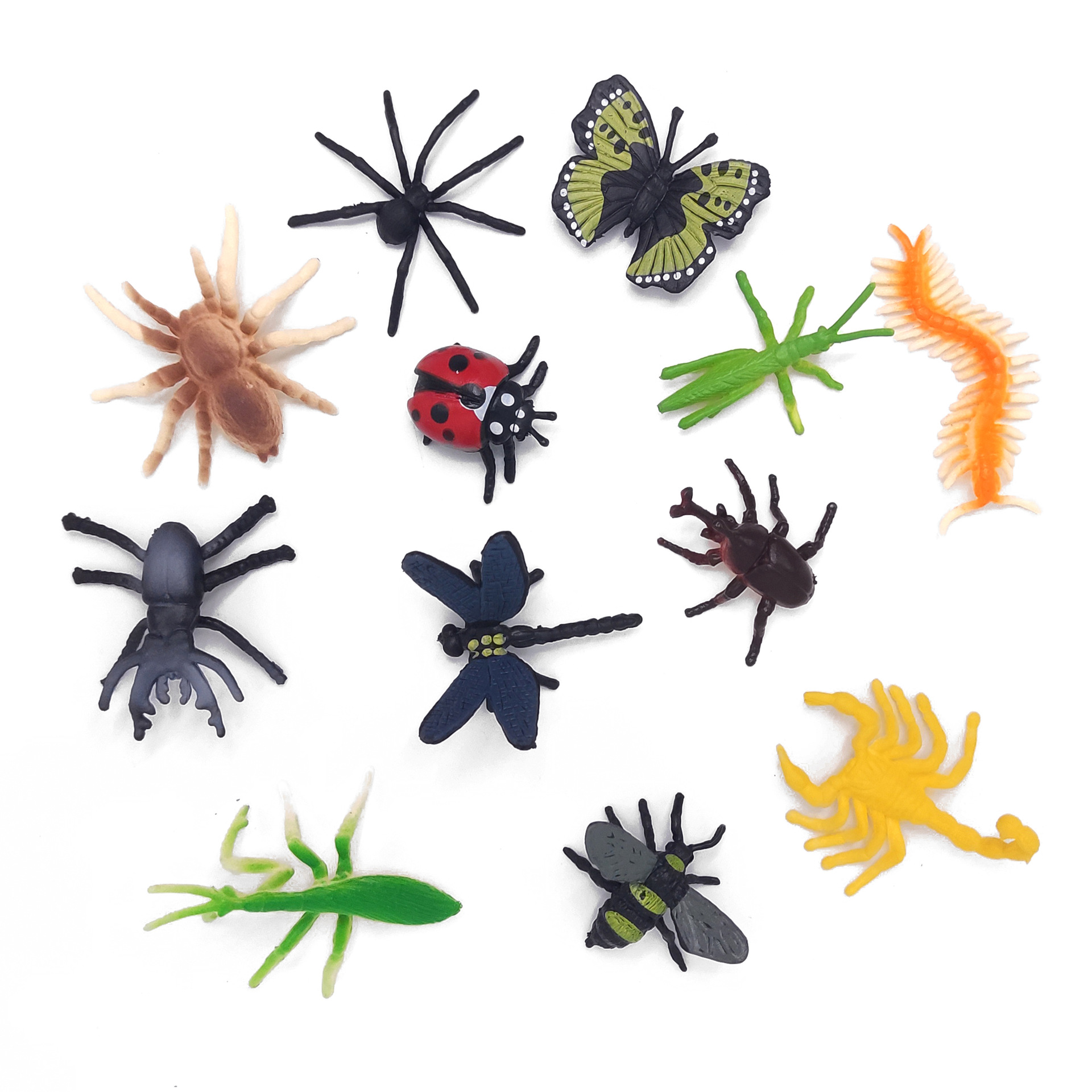 12 simulation small insect children's toy model mini insect animal dinosaur Spider bulk wholesale cross-border