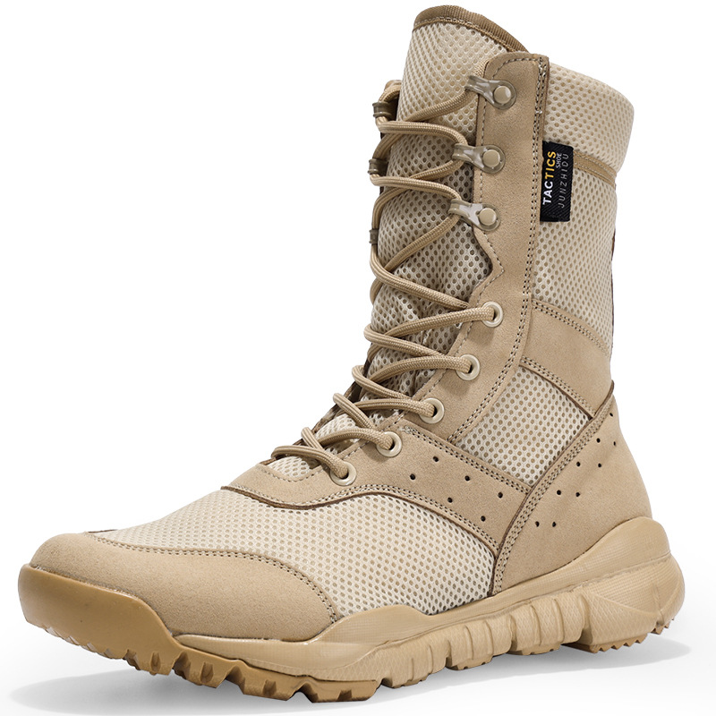Junzhidu Manufacturer Dropshipping Summer Breathable Men's Combat Boots Tactical Boots Desert Combat Boots Ultra-Light Breathable Boots