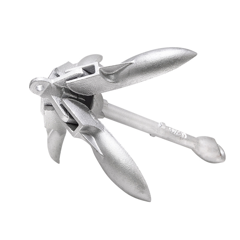 Galvanized carbon steel ship anchor folding A anchor umbrella anchor four-claw anchor ship anchor 0.7 -- 15kg folding anchor