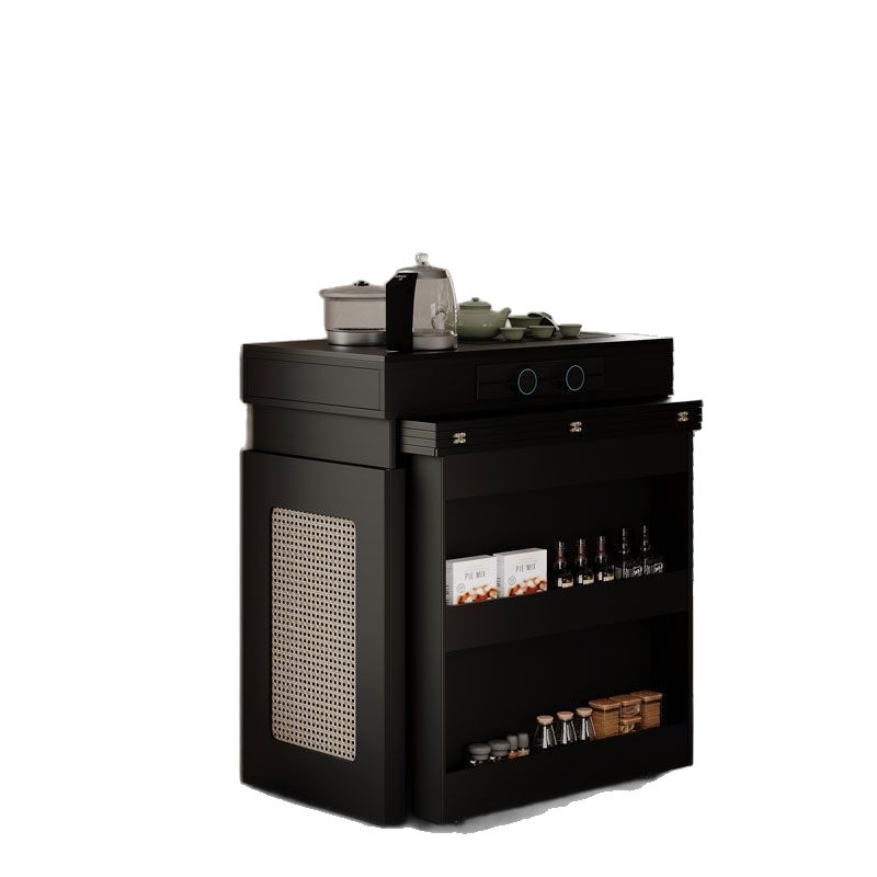 New Island Dining Table Integrated Retractable Household Cream Small Apartment Solid Wood Foldableing Multi-Functional Tea Making and Eating Table