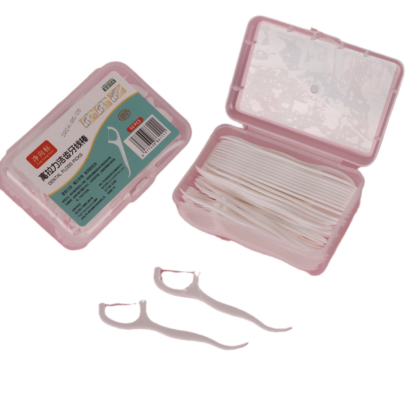 Manufacturer Wholesale Dental Floss 30 Pieces Square Box Ultra-Fine Dental Floss Stick Family Size Plastic Toothpick Bow-Shaped Portable Box