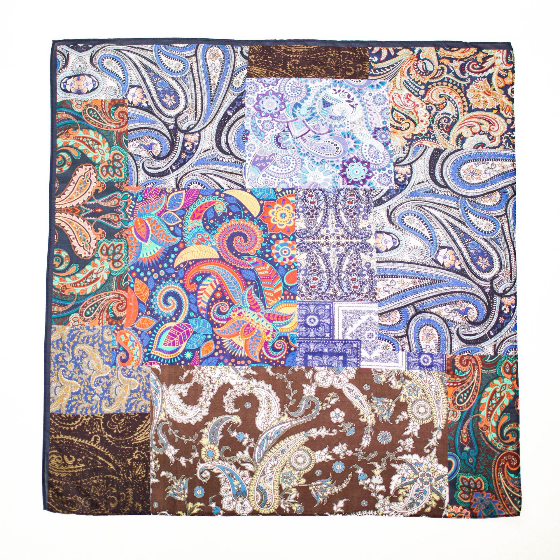 Винтажный оригинальный художественный узор Пейсли из тутового шелка хлопковая смесь универсальный квадратный шарф элегантный шарф подарок для матери