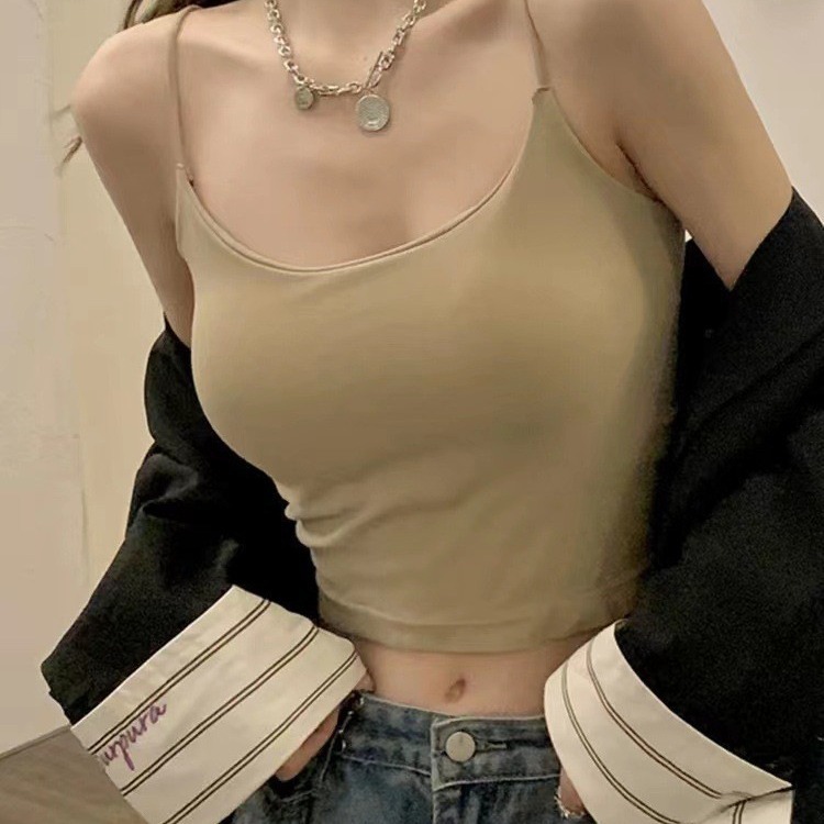 Топ-майка из льняного шелка METWO Spice Girls с поясом и чашечками, красивый спинкой, для внутреннего ношения, короткое нижнее белье на лето