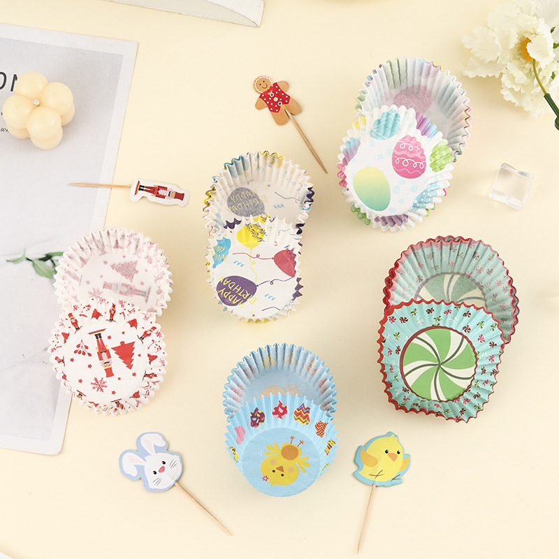 Cross-border cake paper cup color printing machine-made cup disposable oil-proof cake cup dessert cake paper holder