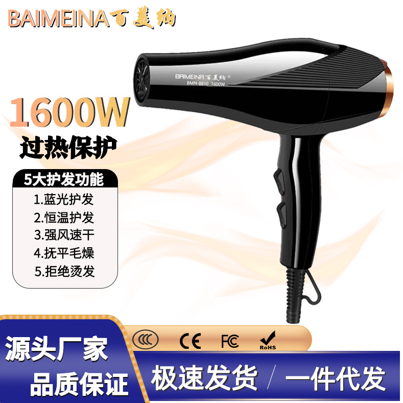 Cross-Border New Hair Dryer Household Hair Dryer Hair Salon Negative Ion Multi-Speed Temperature Control Barber Shop Hair Dryer 110V