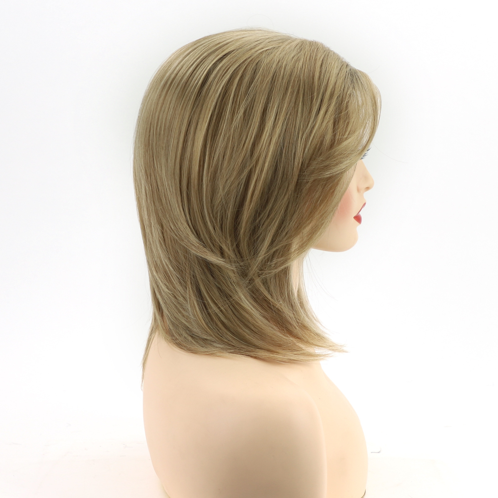 Foreign trade wig European and American women's wig headgear chemical fiber rose net gradient wave head manufacturers spot wholesale