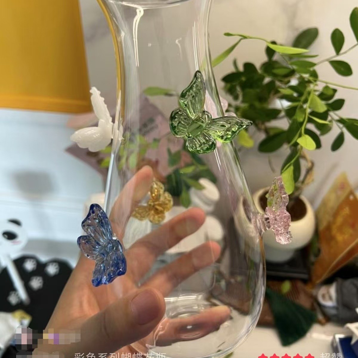 Butterfly vase cold water bottle high borosilicate glass decanter niche design original design handmade