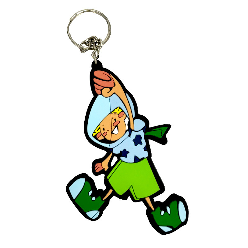 Factory Wholesale Pv Keychain Customized Stereo Cute Cartoon Soft Rubber Keychain Pendant Promotional Creative Small Gift