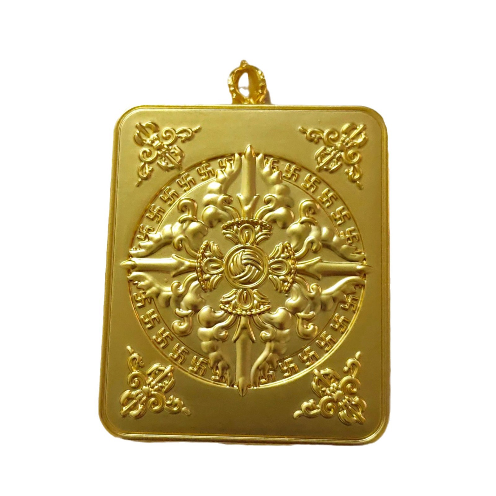 Xizang Thangka Pendant Xizang Black Yellow God of Wealth Buddha Brand Green Mother Amulet Benmingfo Necklace Alloy