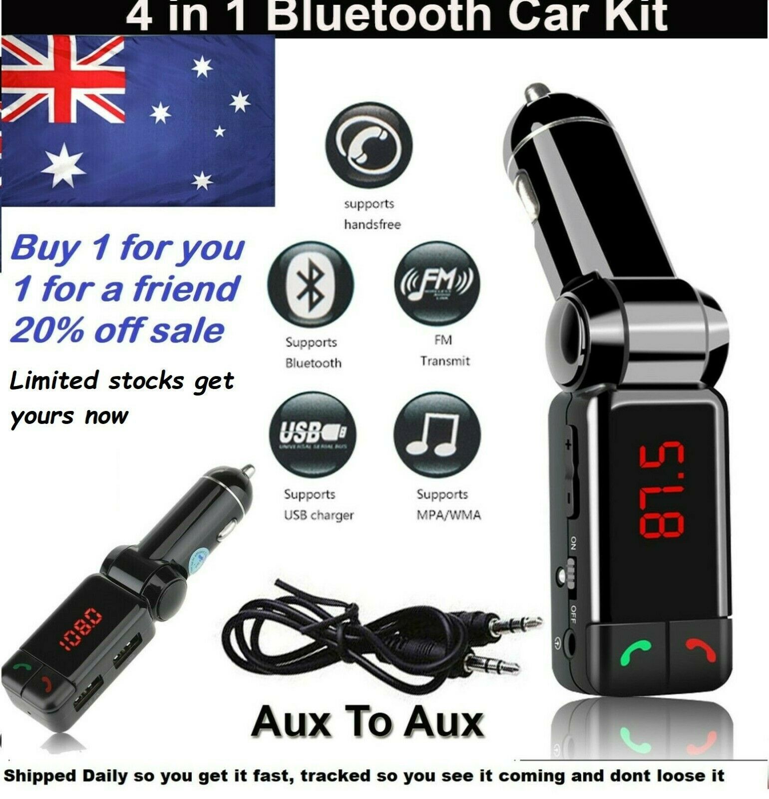 BC06 автомобильный Bluetooth mp3 плеер зарядное устройство громкой связи FM передатчик