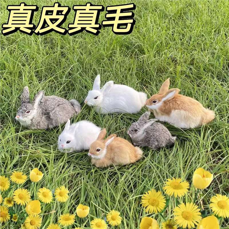 Simulation rabbit doll real rabbit fur plush production to send family children girlfriend love birthday gift home ornaments